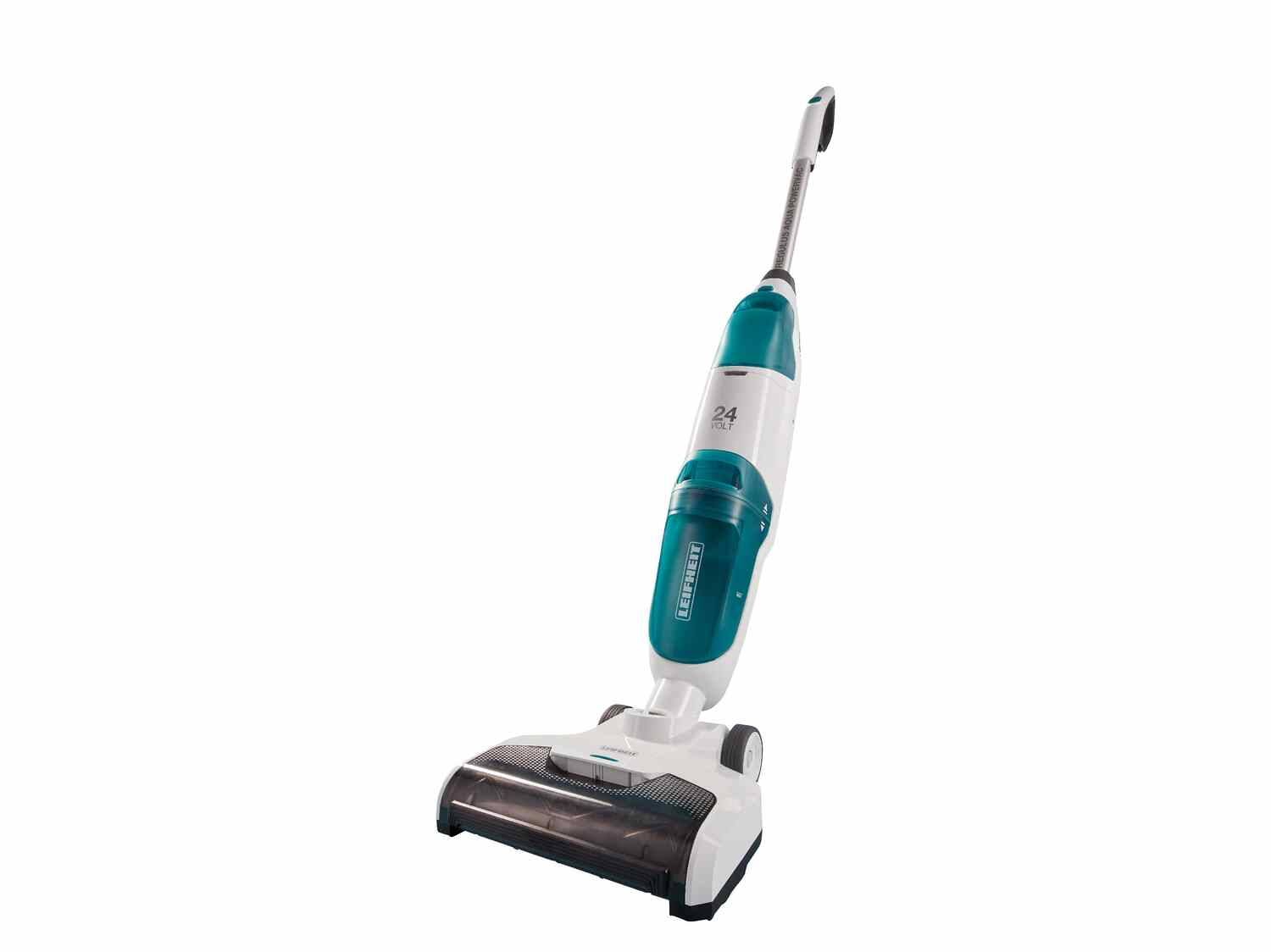 Leifheit Regulus Aqua PowerVac 24V Akku-Staubsauger, weiß und aquagrün