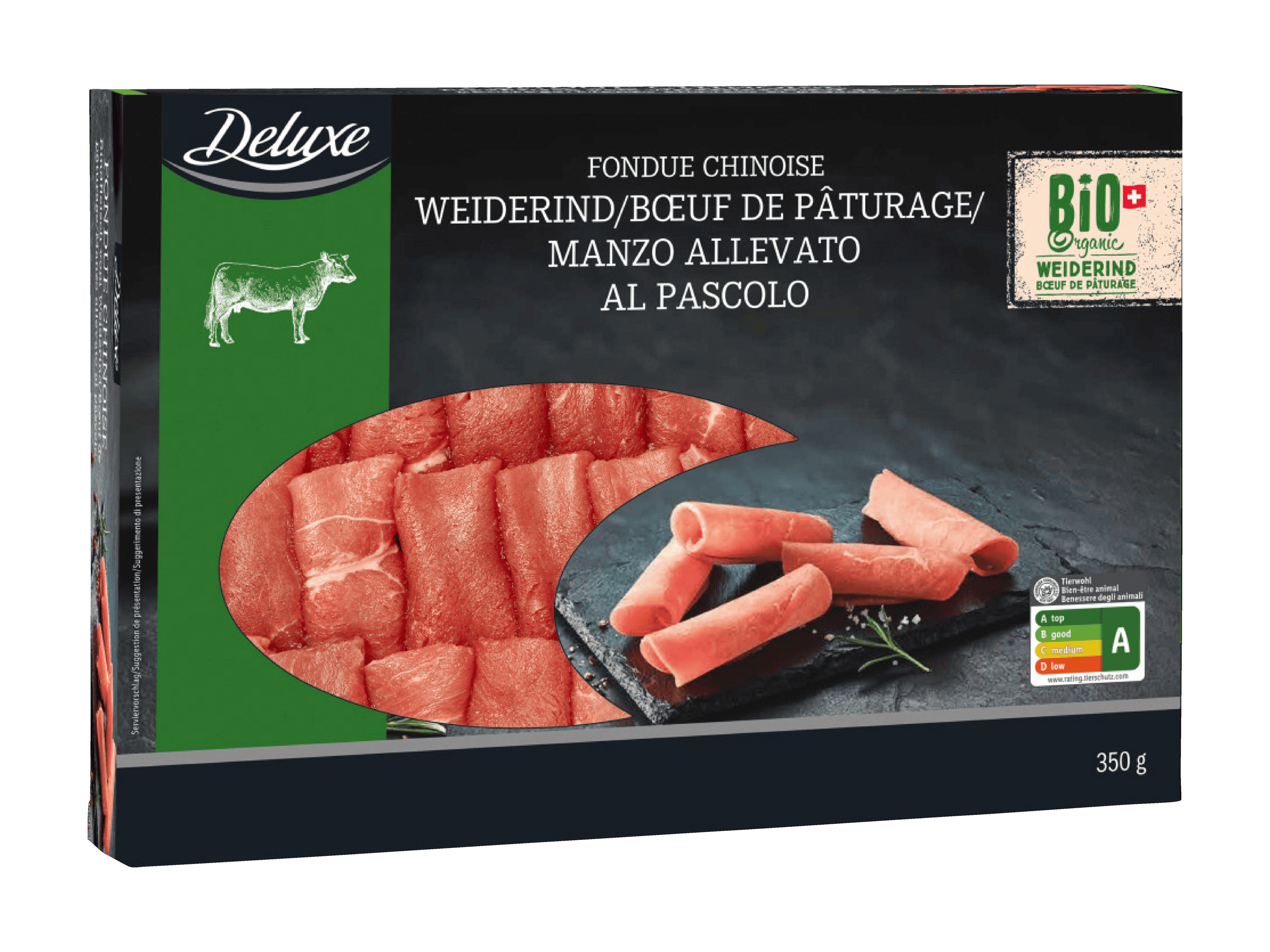 Deluxe Fondue Chinoise au bœuf de pâturage bio, 350g.