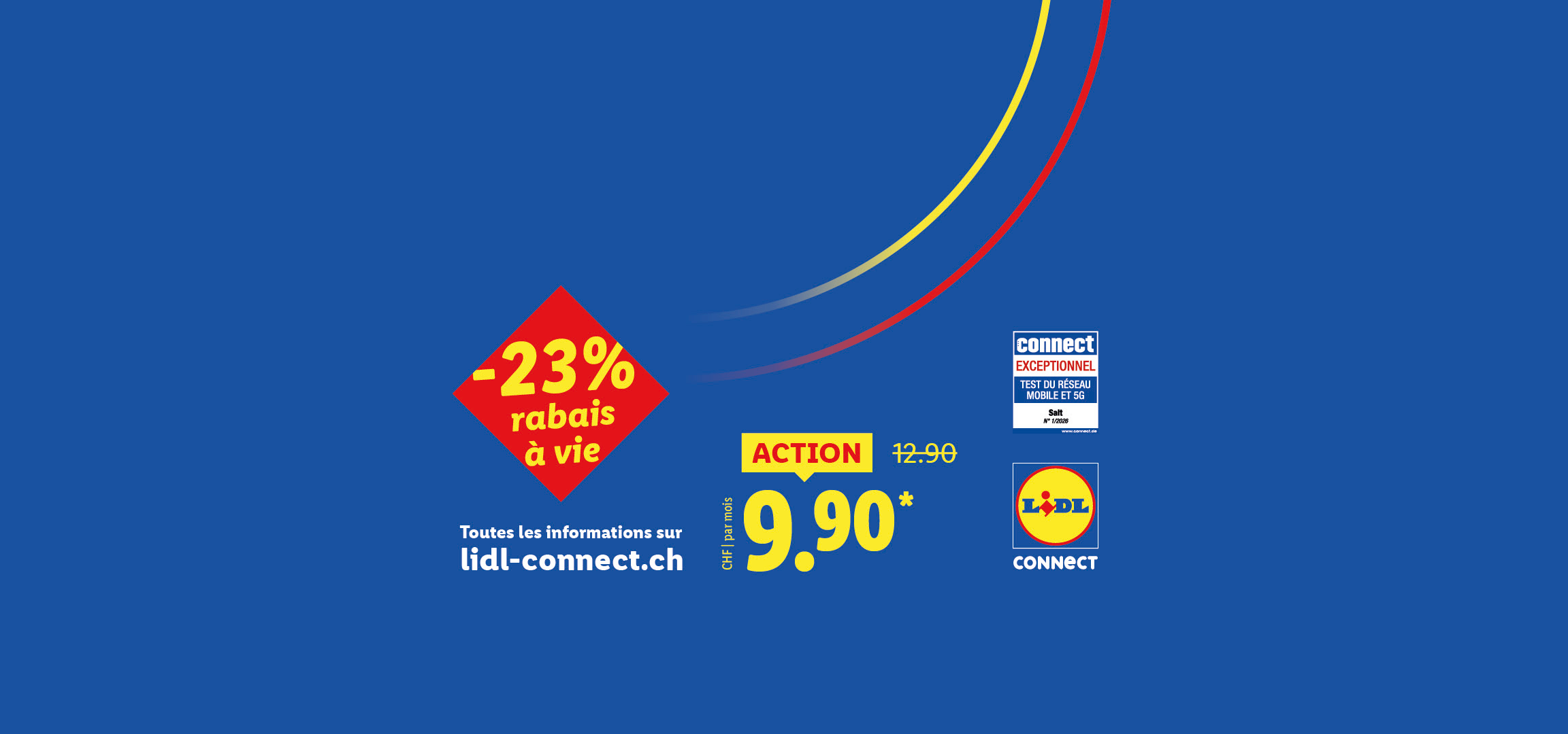 Offre spéciale sur abonnement mobile avec 23% de réduction, maintenant 9.90 CHF par mois.