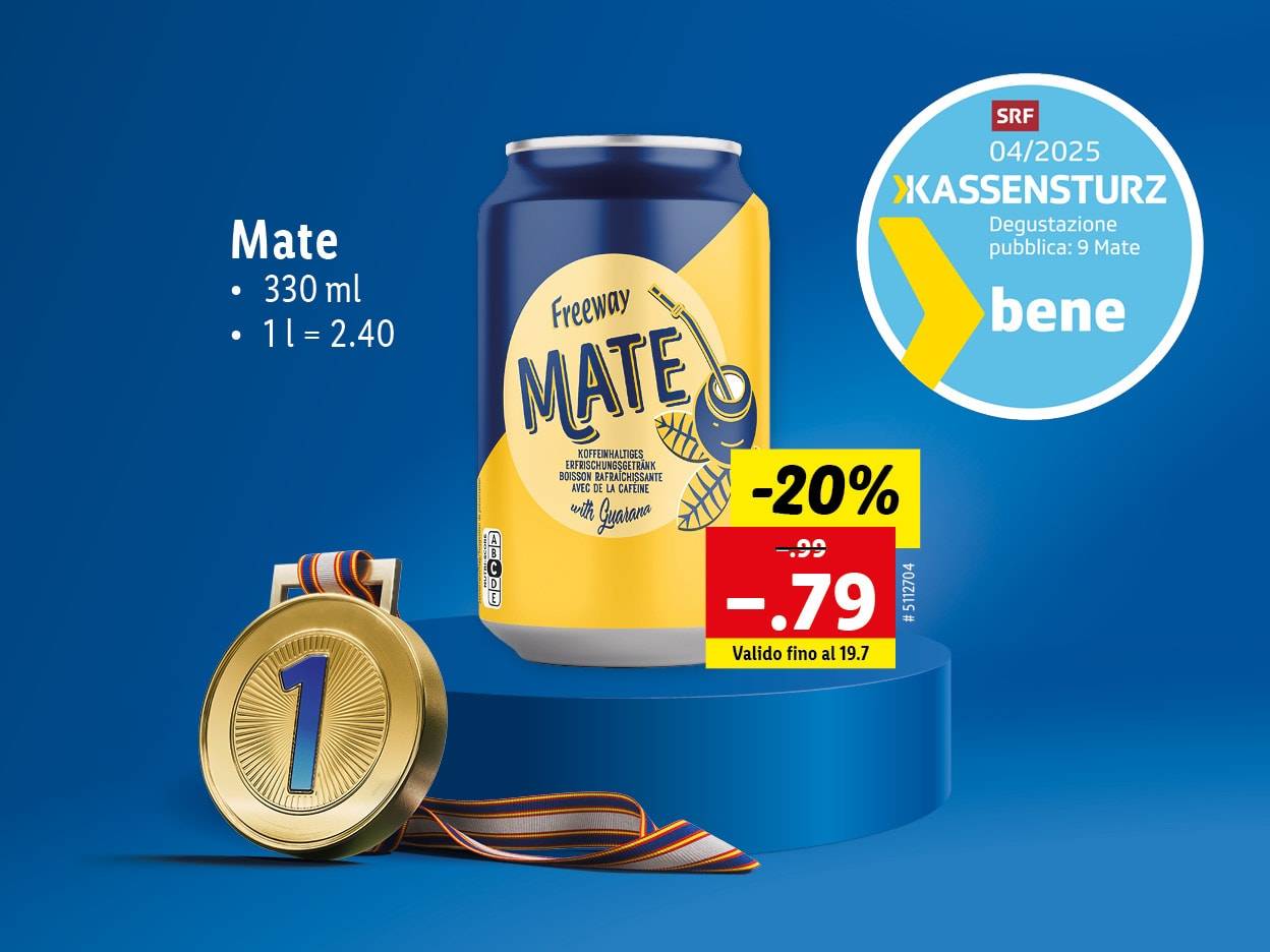 Offerta Freeway Mate: lattina da 330 ml a -20%, 0,79 CHF.