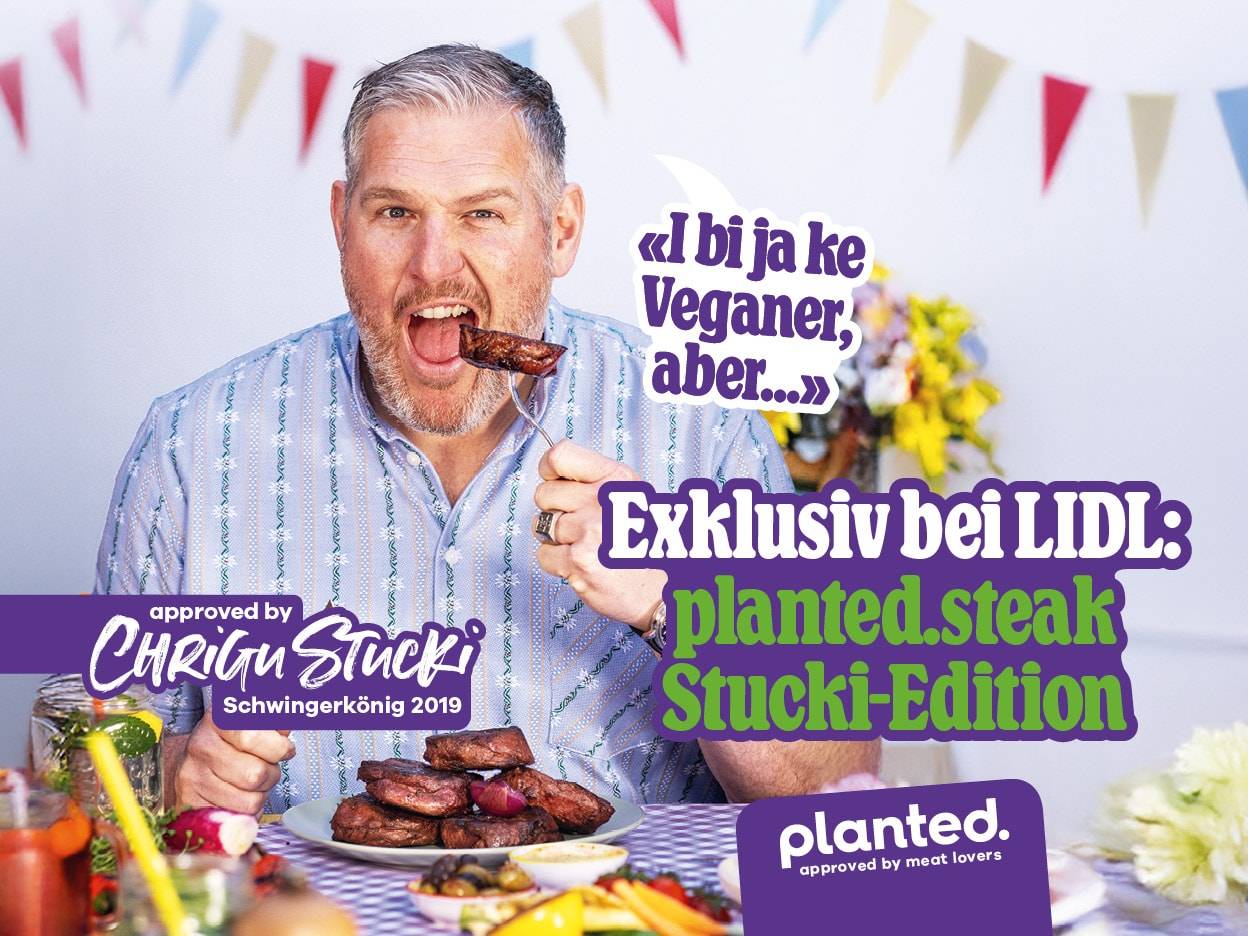 Planted. Steak, Lidl-Exklusiv, empfohlen vom Schwingerkönig 2019 Christian Stucki.