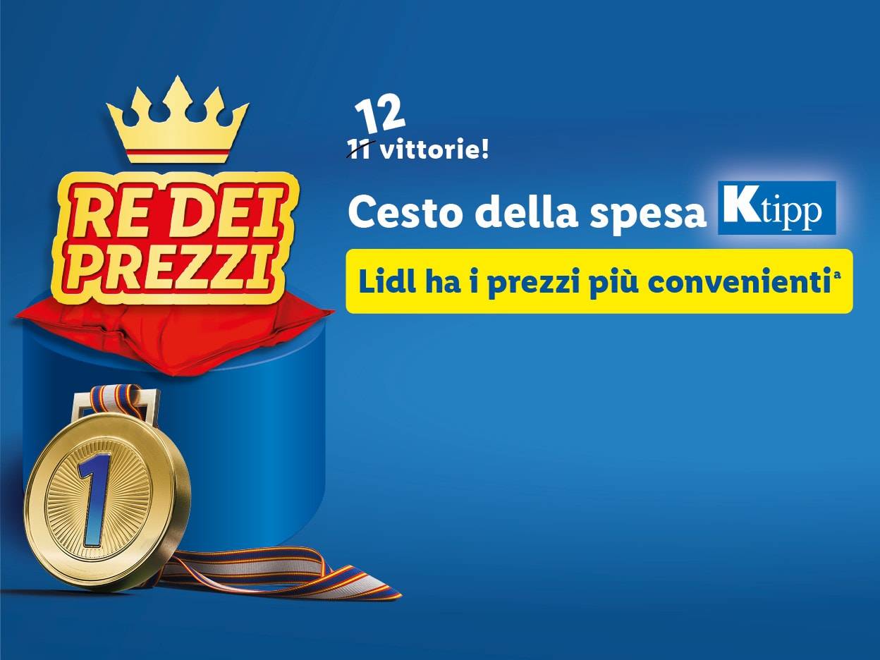 Lidl celebra 12 vittorie nel Cesto della Spesa Ktipp, vantando i prezzi più convenienti.