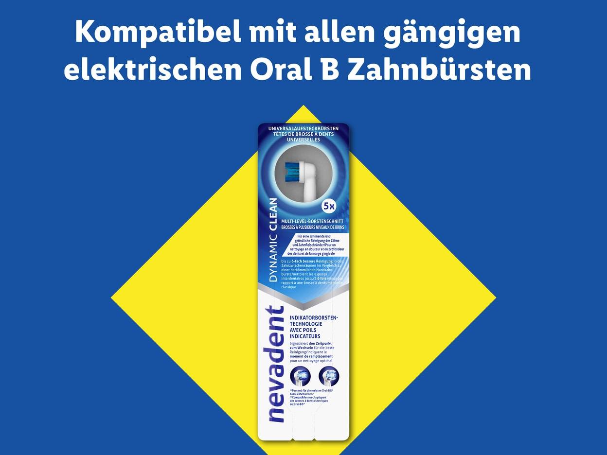 Nevadent Ersatzbürstenköpfe passend für gängige Oral-B elektrische Zahnbürsten.