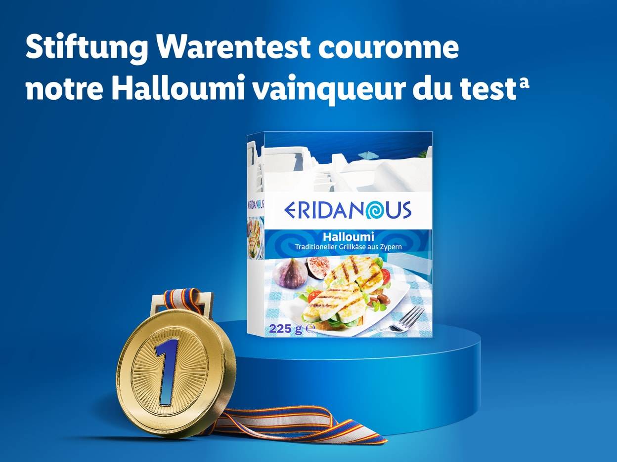 Le Halloumi Eridanous, vainqueur du test Stiftung Warentest.