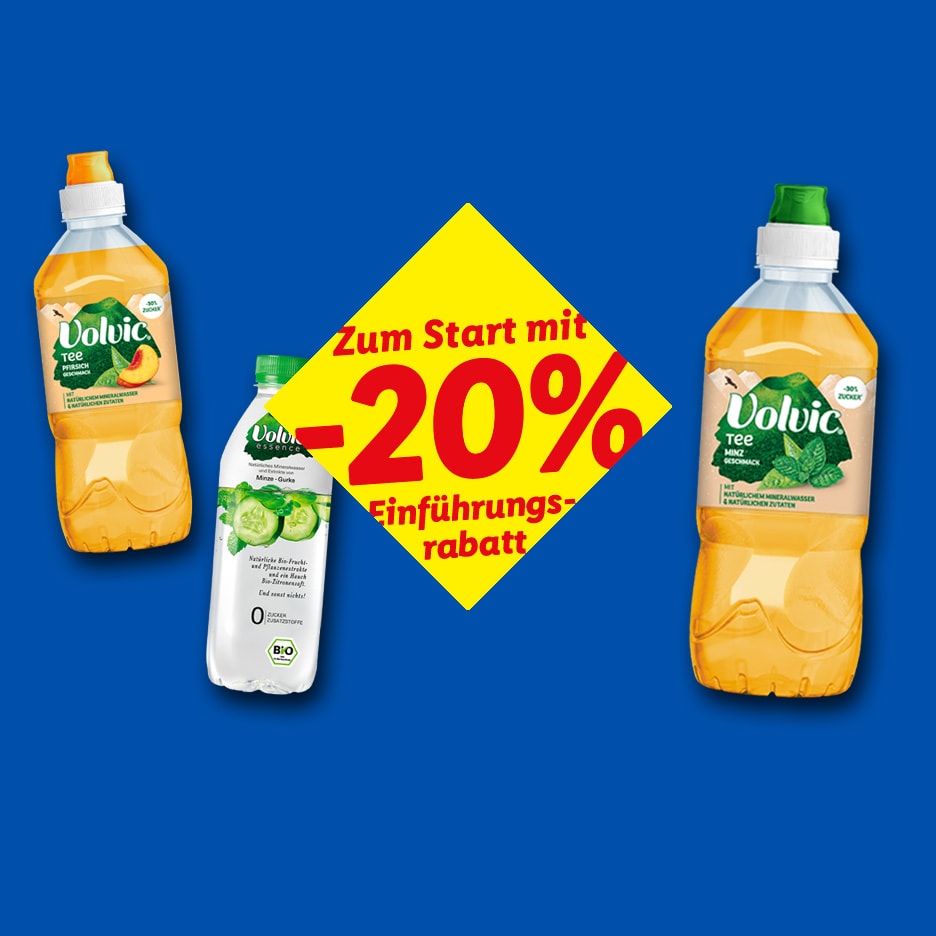 Teegetränke und aromatisiertes Wasser mit 20% Einführungsrabatt.