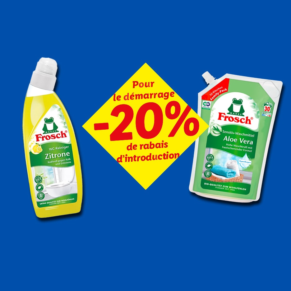 Zitronen-Reiniger und Aloe-Vera-Waschmittel mit 20% Einführungsrabatt.