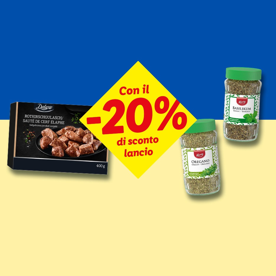 Deluxe Hirschgulasch und Kania Gewürze mit 20% Rabatt.