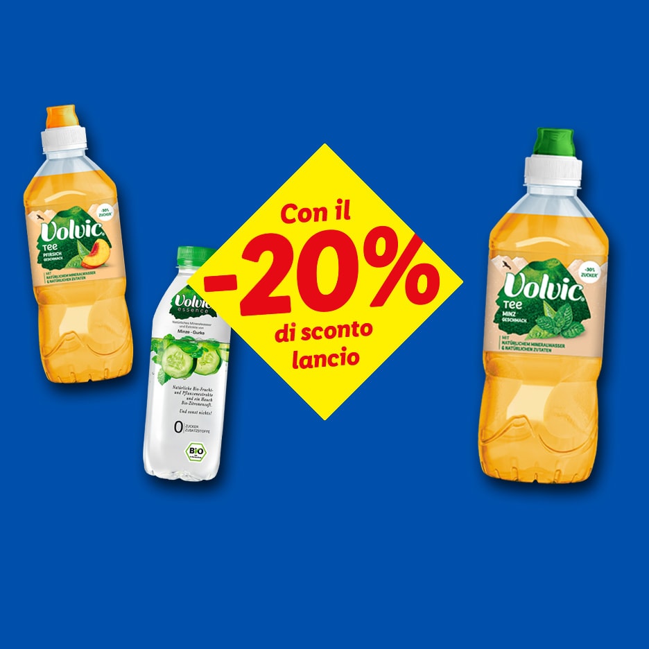 Drei Teegränke und ein Einführungsangebot mit 20% Rabatt.