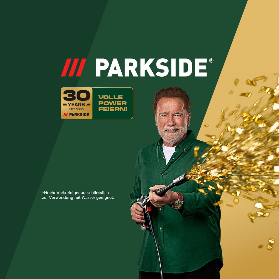 PARKSIDE 30 Jahre volle Power feiern! Hochdruckreiniger ausschliesslich zur Verwendung mit Wasser geeignet.