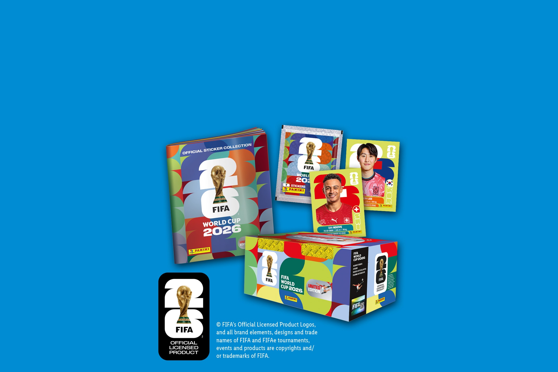 Sammelalbum und Sticker-Packs der Fußball-Weltmeisterschaft 2026.