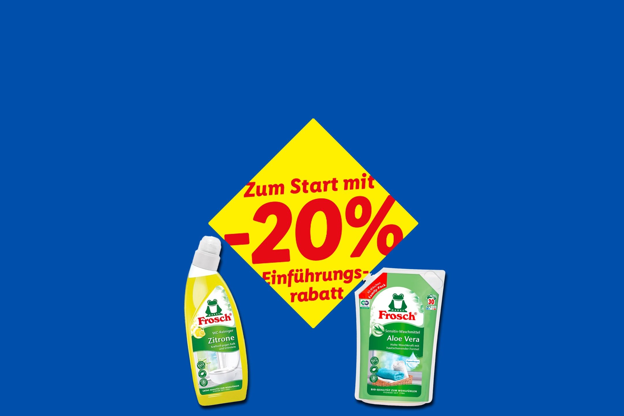 Reinigungs- und Waschmittelprodukte mit 20% Einführungsrabatt.