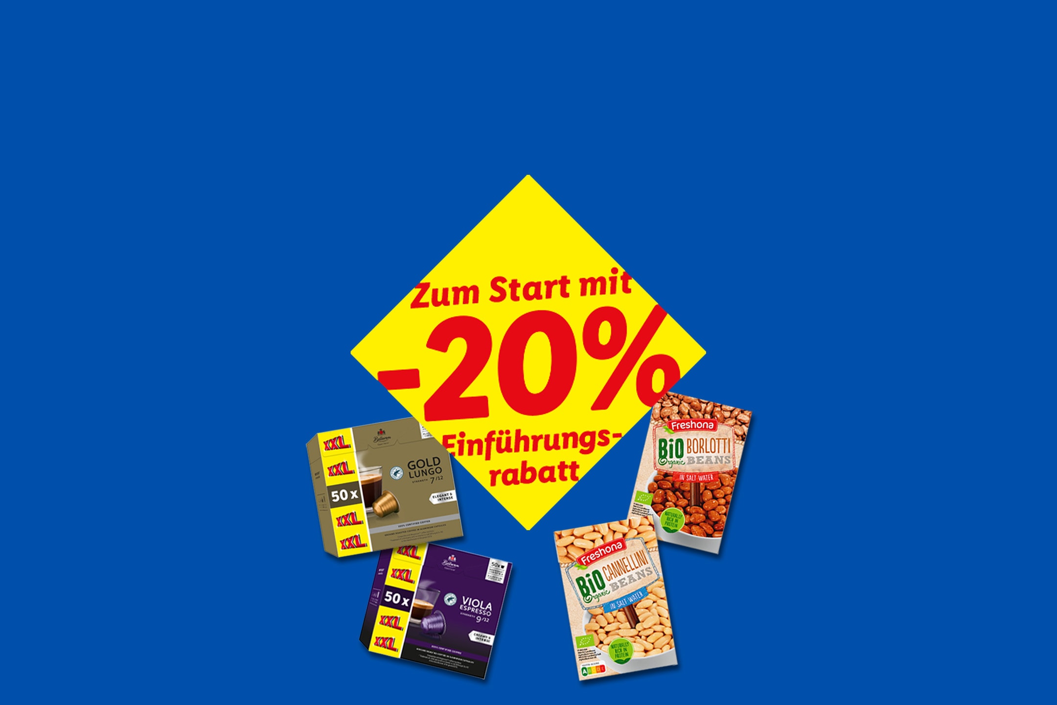 Kaffeekapseln und Bio-Bohnen mit 20% Einführungsrabatt.