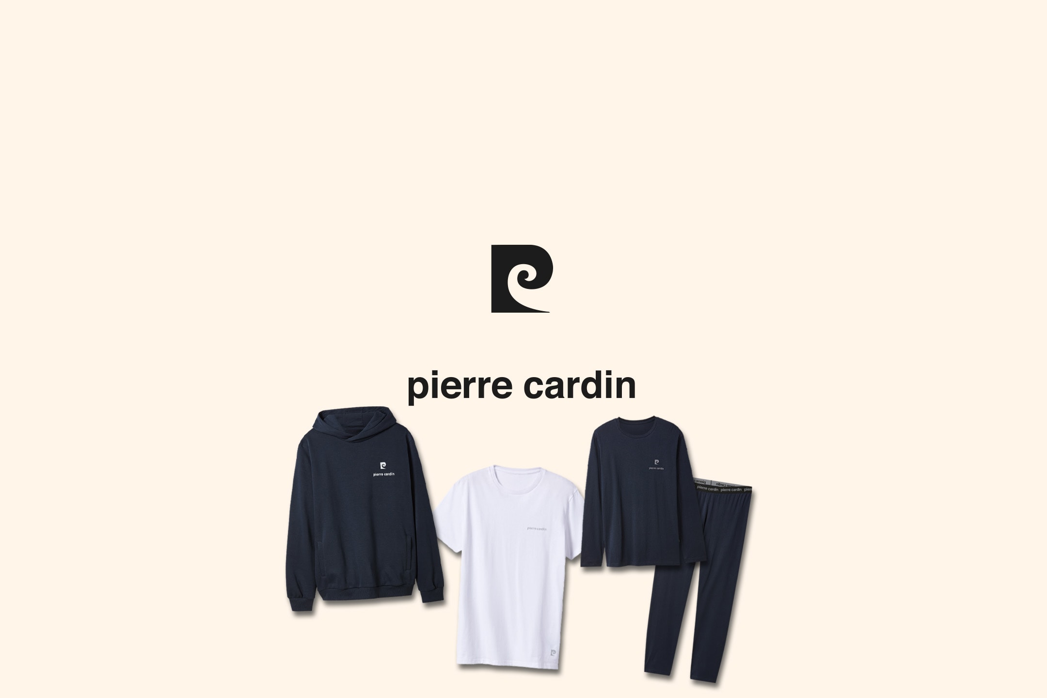 Felpa con cappuccio, maglietta e pigiama da uomo in blu scuro e bianco.