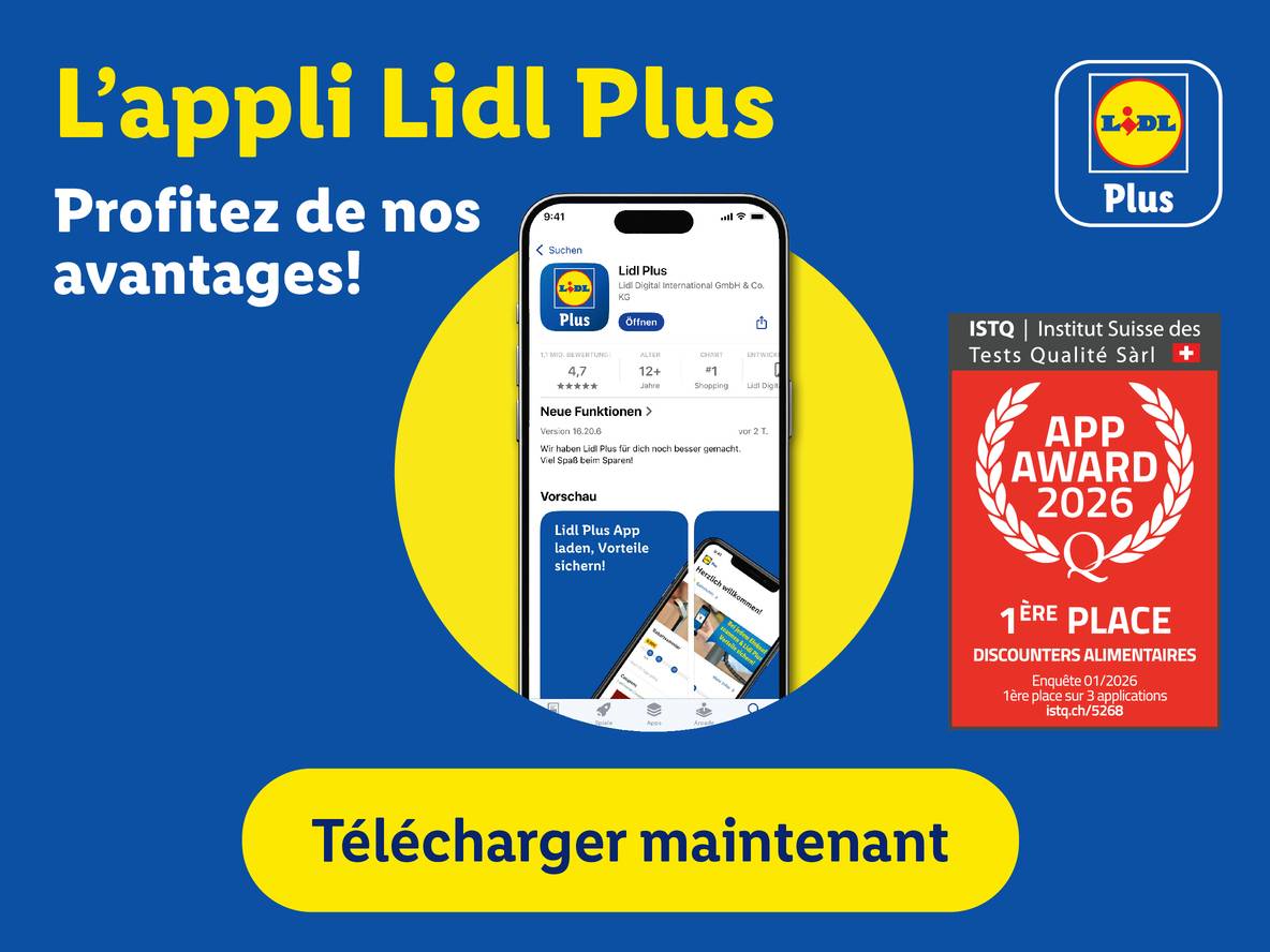 Annonce de l'application Lidl Plus avec un prix pour la meilleure application de discounter alimentaire.