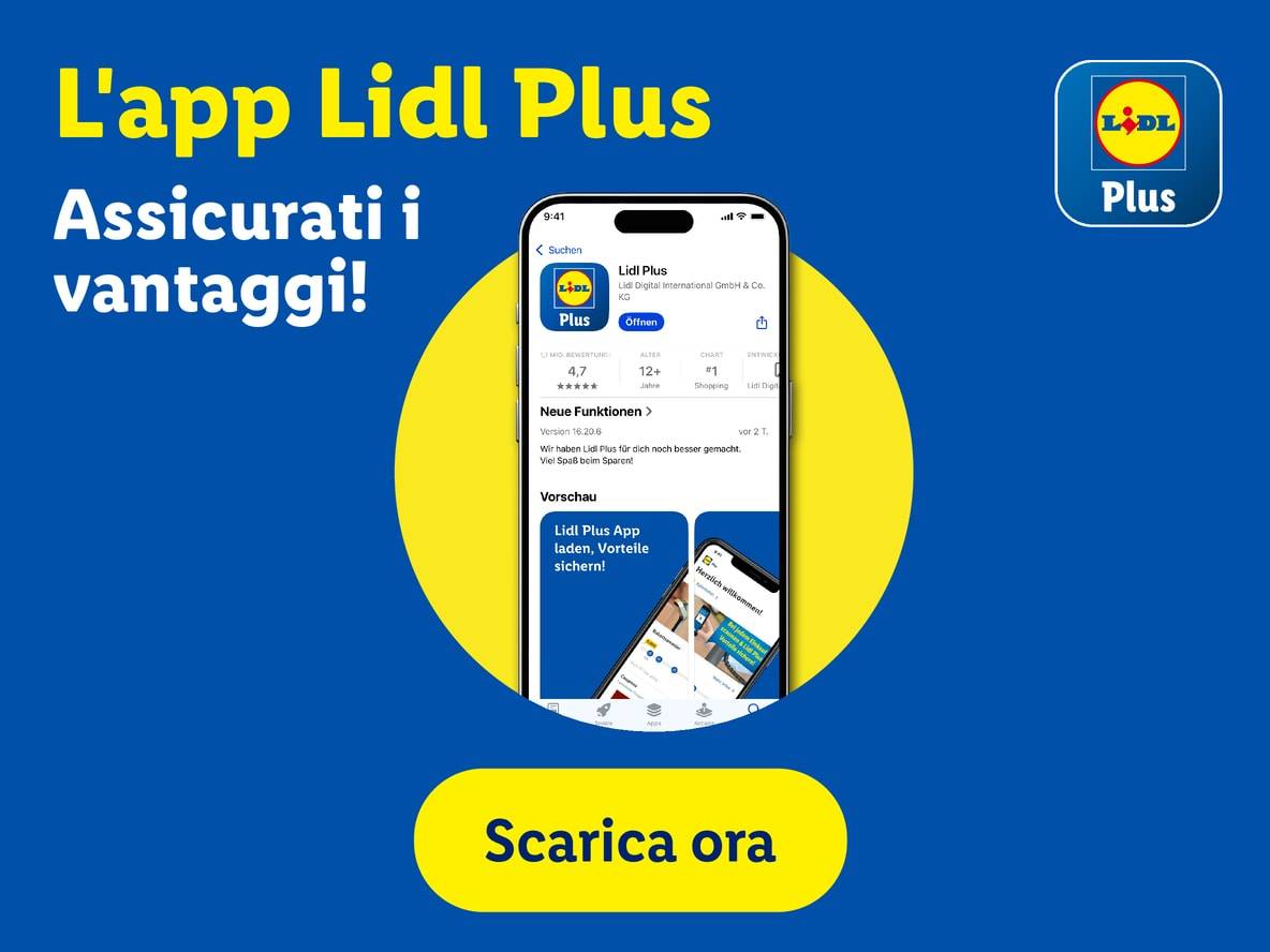 Pubblicità per l'applicazione mobile, con un telefono che mostra l'app e il testo 'Scarica ora'.