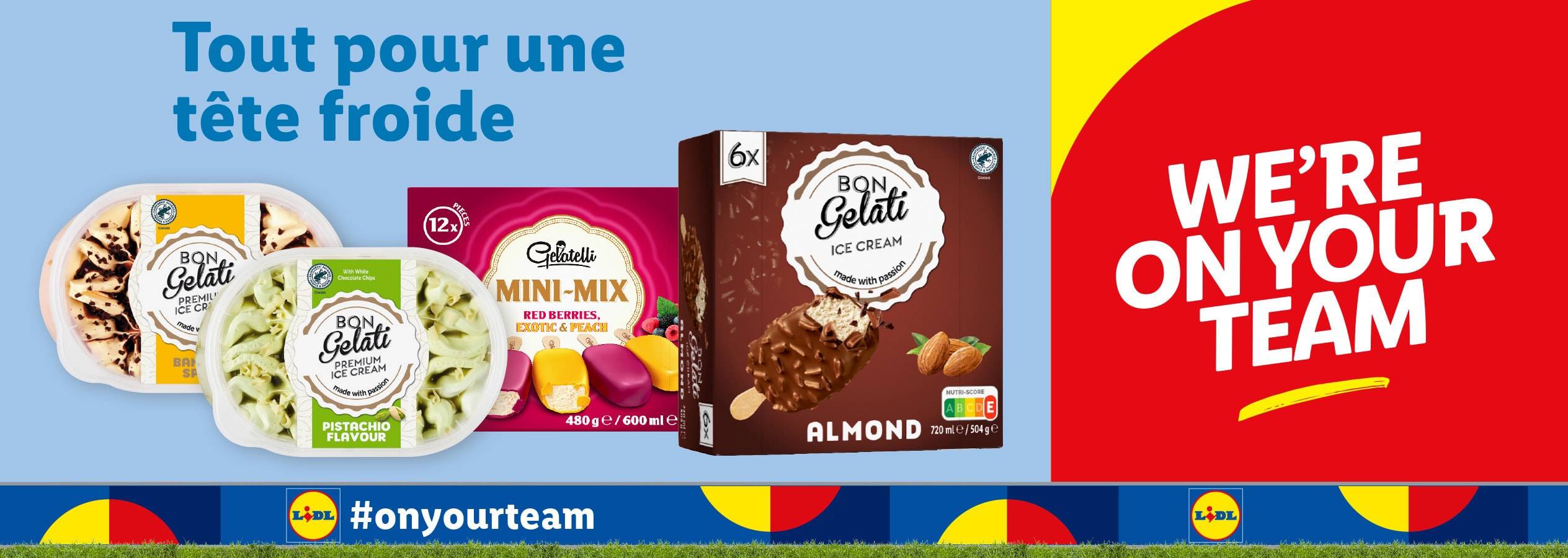 Lidl présente ses glaces Bon Gelati et Gelatelli : une gamme variée pour les chaudes journées d'été.