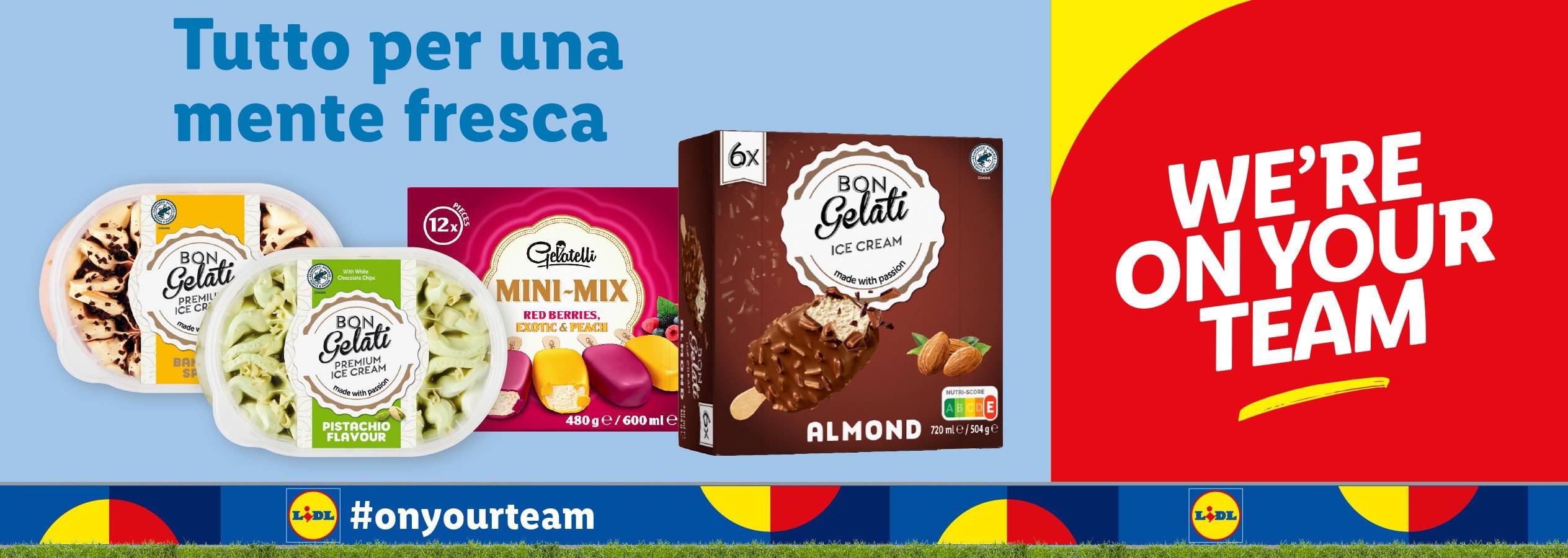Lidl presenta i nuovi gelati Bon Gelati e Gelatelli: una gamma assortita per una fresca estate.