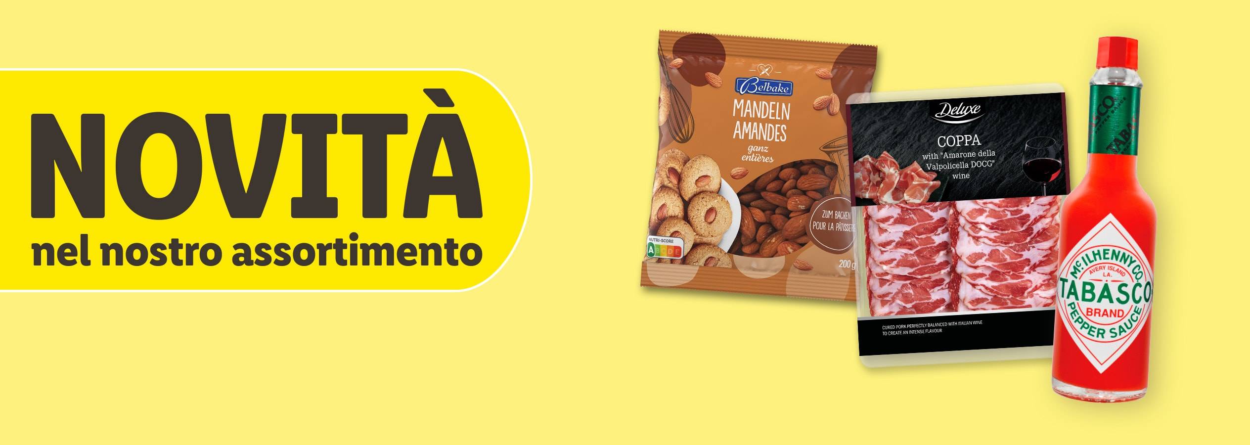Novità: mandorle Belbake, coppa Deluxe e salsa Tabasco.