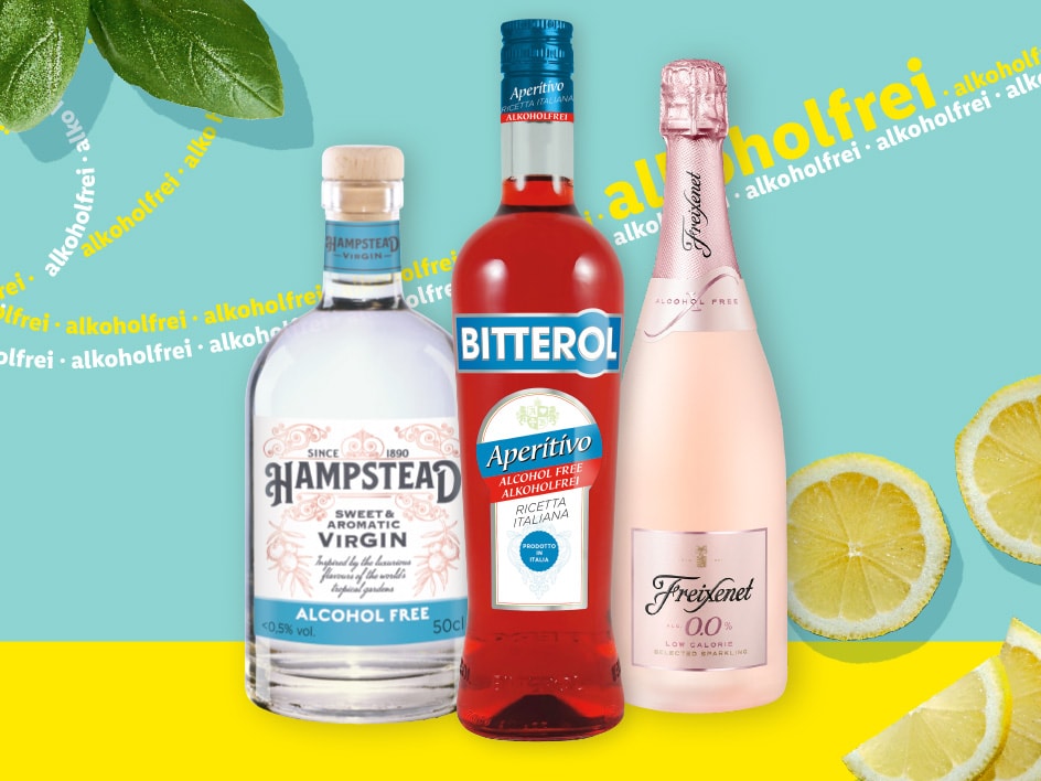 Alkoholische Getränke: Aperol, Freixenet und Hampstead.