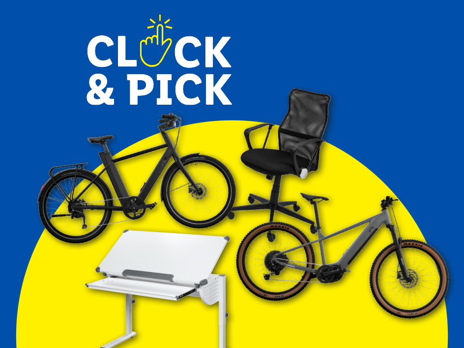 E-Bikes, Bürostuhl und Schreibtisch – alles bequem online bestellen und abholen.