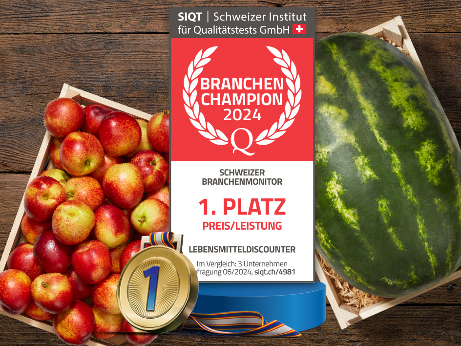 Wassermelonen und Nektarinen ausgezeichnet als 'Branchenchampion 2024'.