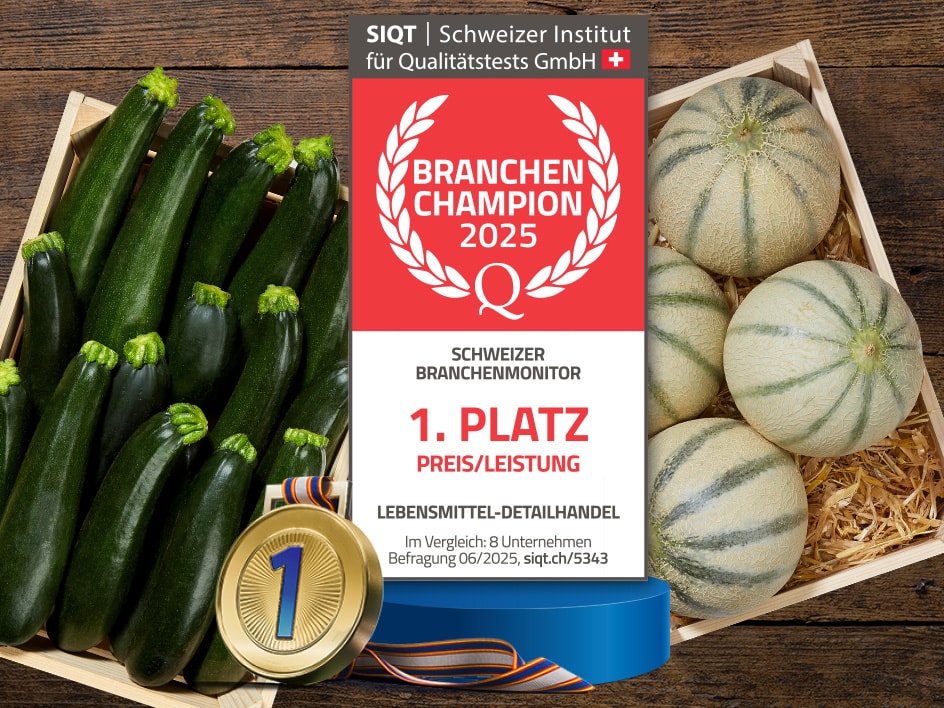 Schweizer Qualitätssiegel für Zucchini und Melonen: Branchenchampion 2025.
