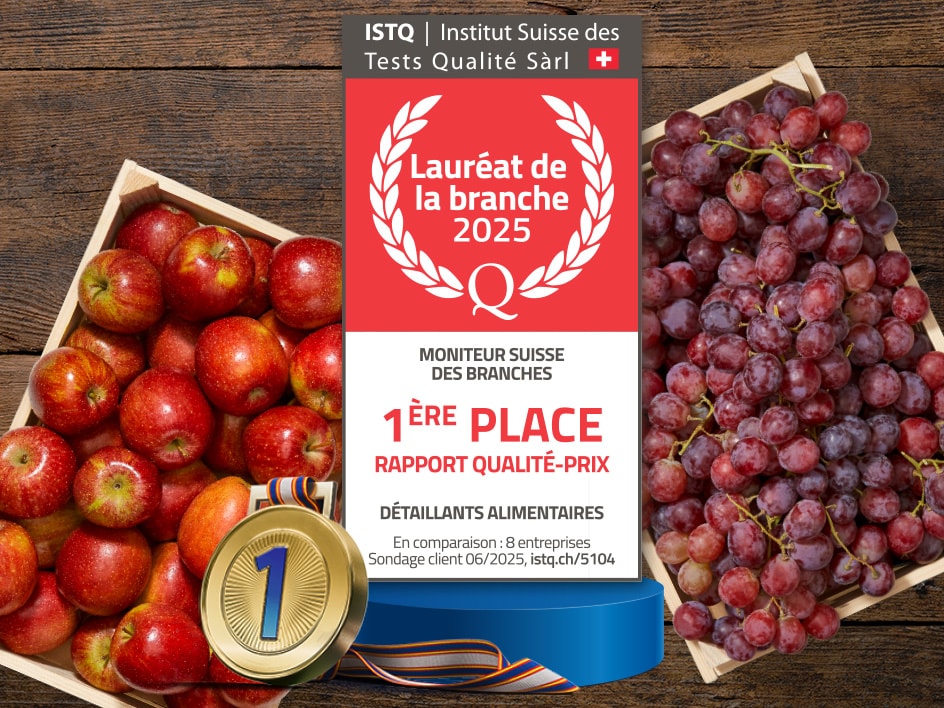 Pommes et raisins primés pour leur meilleur rapport qualité-prix 2025.