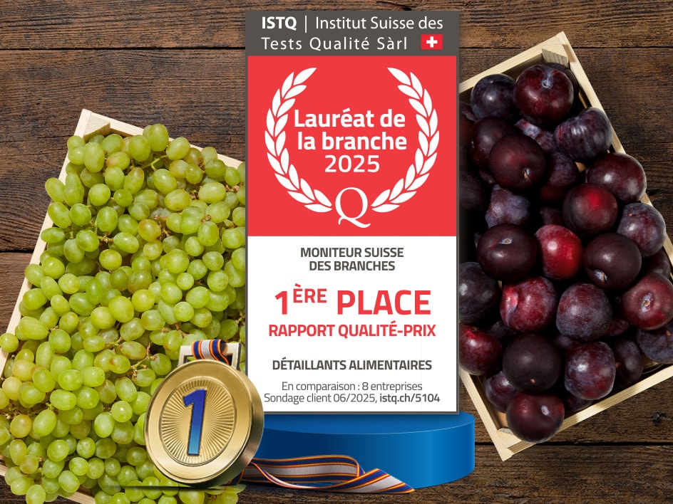 Raisins et prunes avec un prix pour le meilleur rapport qualité-prix dans le commerce de détail alimentaire.