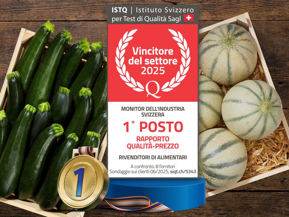 Zucchine e meloni premiati per il miglior rapporto qualità-prezzo.