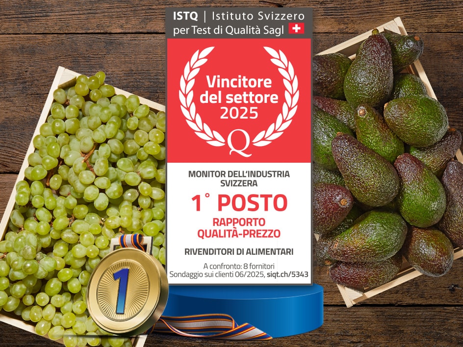Avocado e uva premiati come migliori prodotti nel settore alimentare svizzero nel 2025.