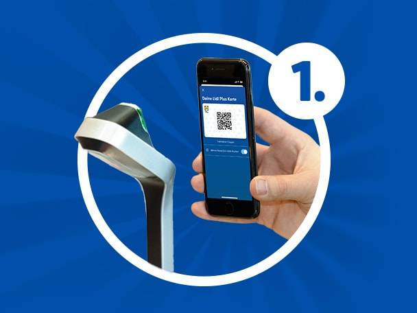 Una persona scansiona un codice QR da un telefono su uno scanner di cassa.