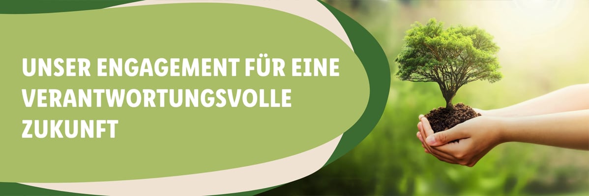 Hände halten einen Setzling: Engagement für eine verantwortungsvolle Zukunft.
