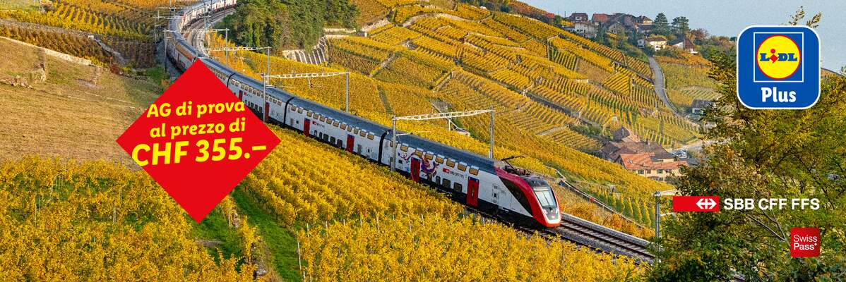 Treno che attraversa vigneti a terrazze, offerta di prova a CHF 355.