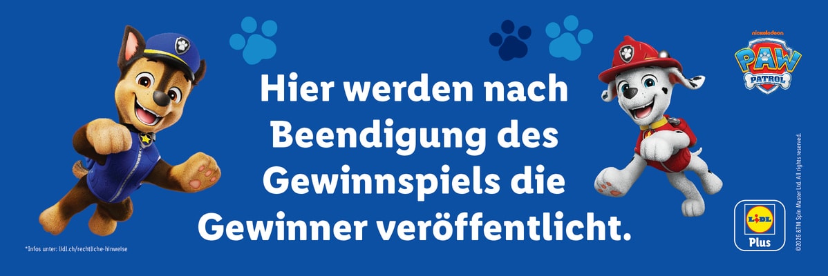 PAW Patrol ©2026 &TM Spin Master Ltd. All rights reserved. Text: Die Gewinner werden hier nach Beendigung des Gewinnspiels bekannt gegeben.