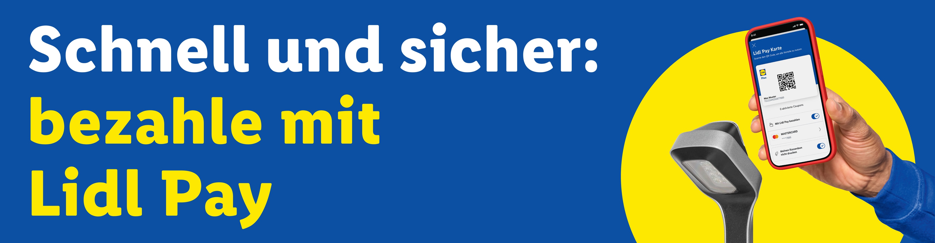 Schnell und sicher: Bezahle mit der Lidl Pay Karte, die auf einem Smartphone angezeigt wird.