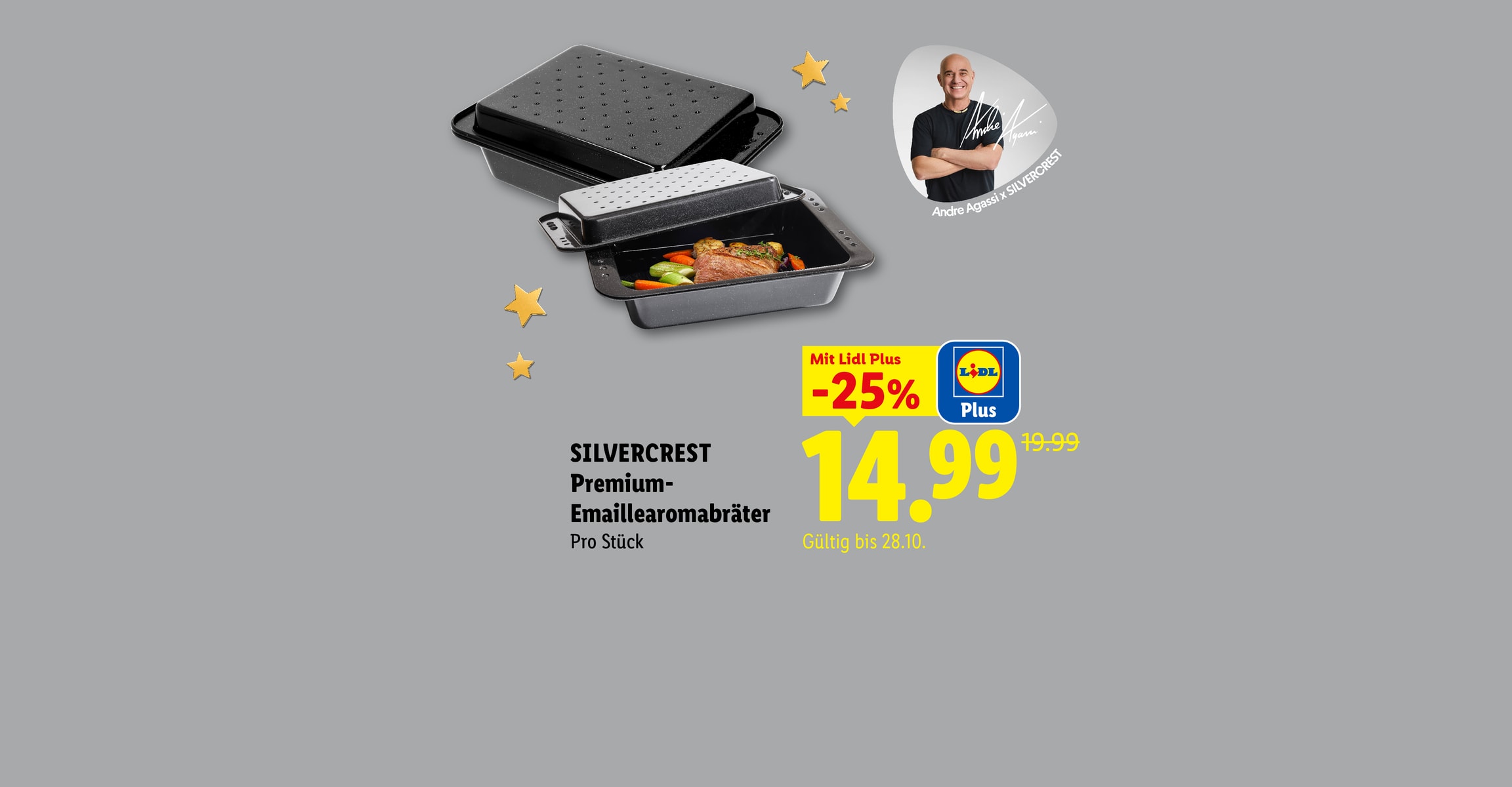SILVERCREST Premium-Emaillearomabräter Pro Stück Mit Lidl Plus -25% CHF 14.99 Gültig bis 28.10.