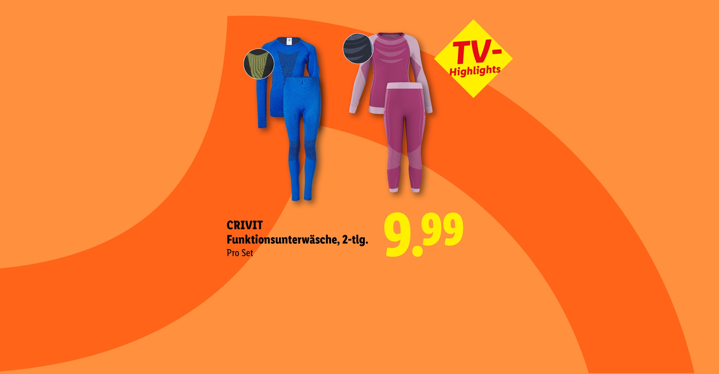 CRIVIT Funktionsunterwäsche, 2-tlg. Pro Set CHF 9.99