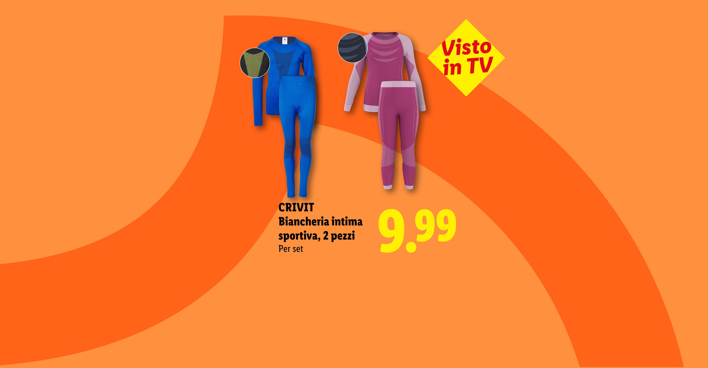 CRIVIT Biancheria intima sportiva, 2 pezzi Per set CHF 9.99