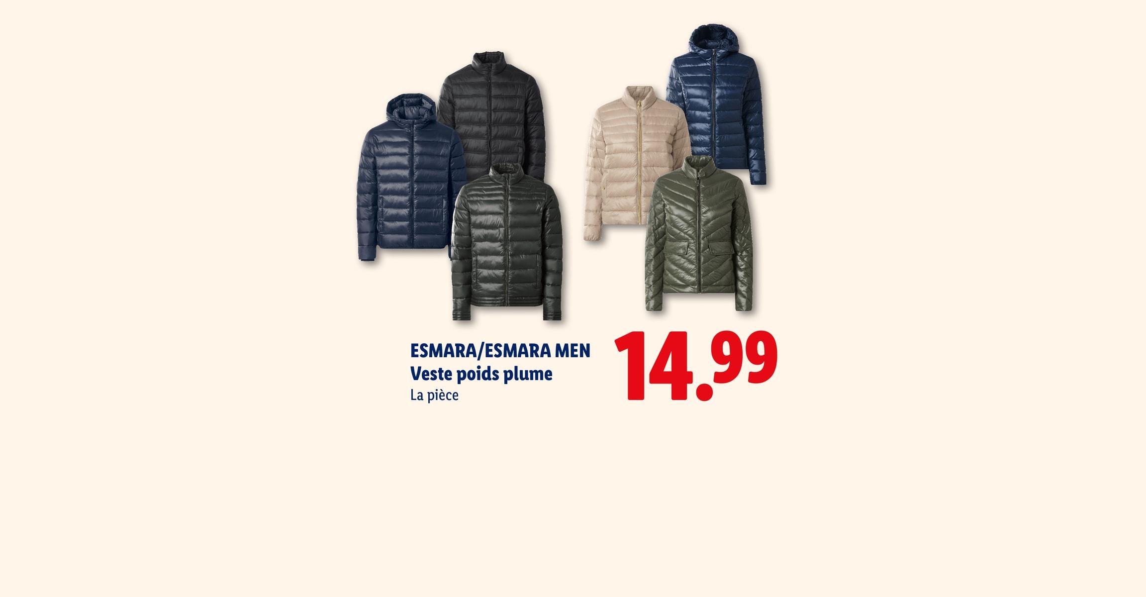 Généré par AI: ESMARA/ESMARA MEN Veste poids plume La pièce CHF 14.99