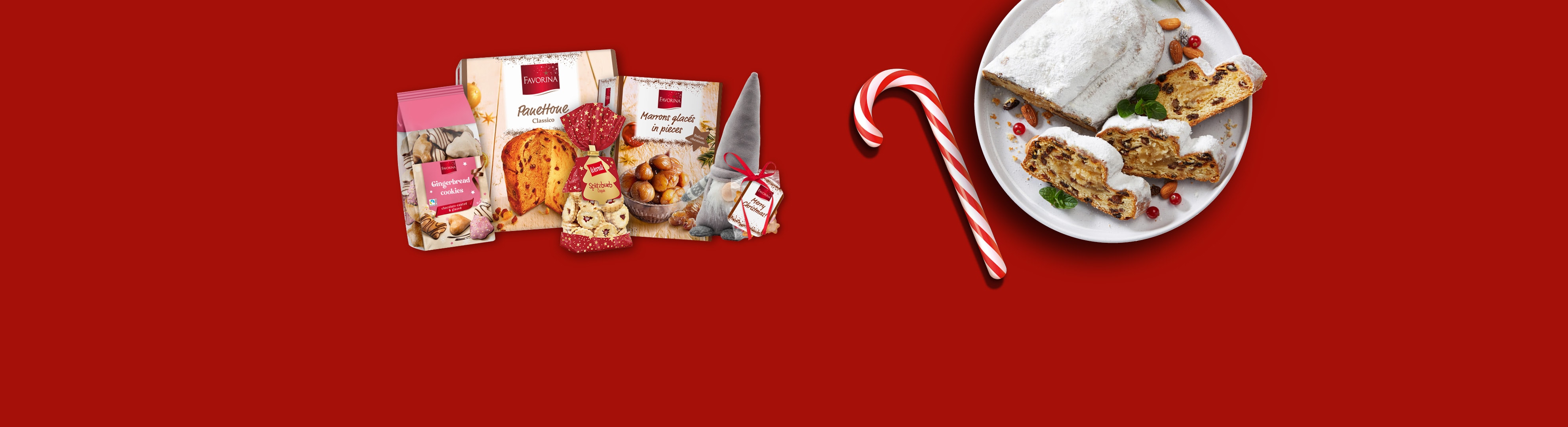 Gourmandises de Noël : Panettone, biscuits pain d'épices, marrons glacés et Stollen.