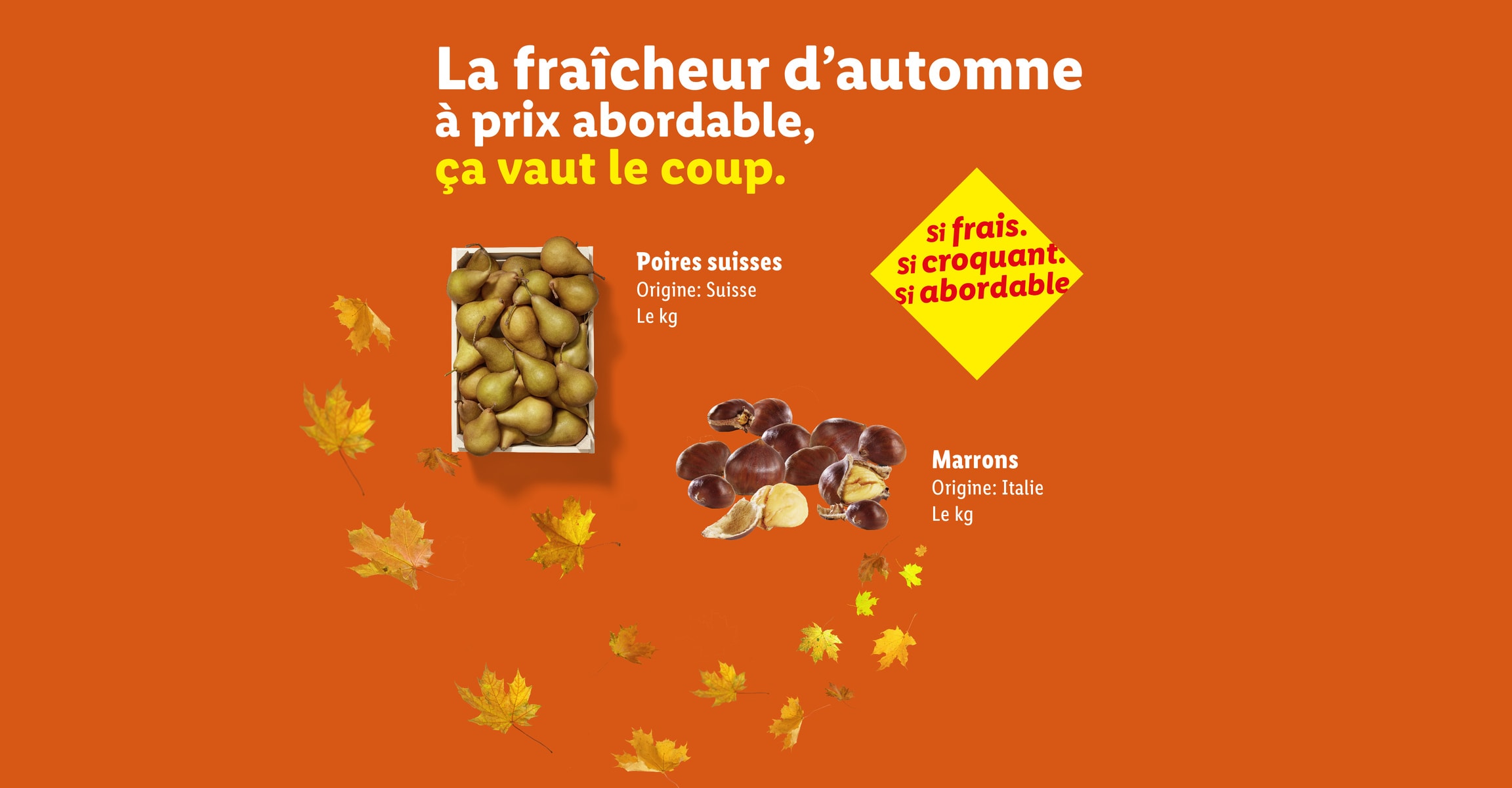 La fraîcheur d'automne à prix abordable, ça vaut le coup. si frais. si croquant. si abordable