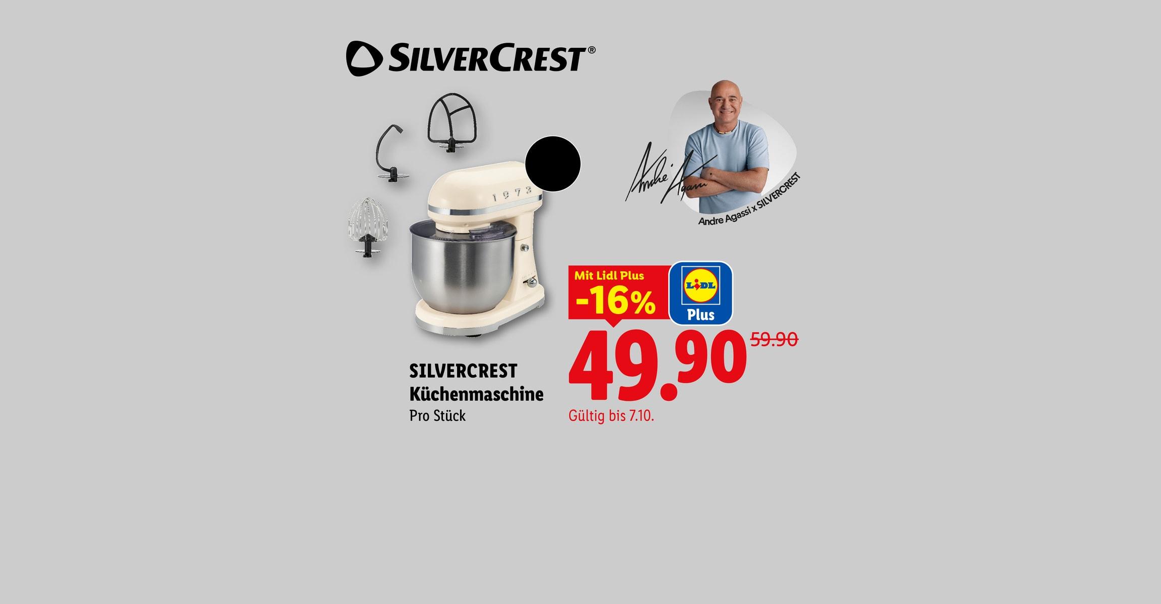 SILVERCREST Küchenmaschine Pro Stück Mit Lidl Plus -16% CHF 49.90 Gültig bis 7.10.