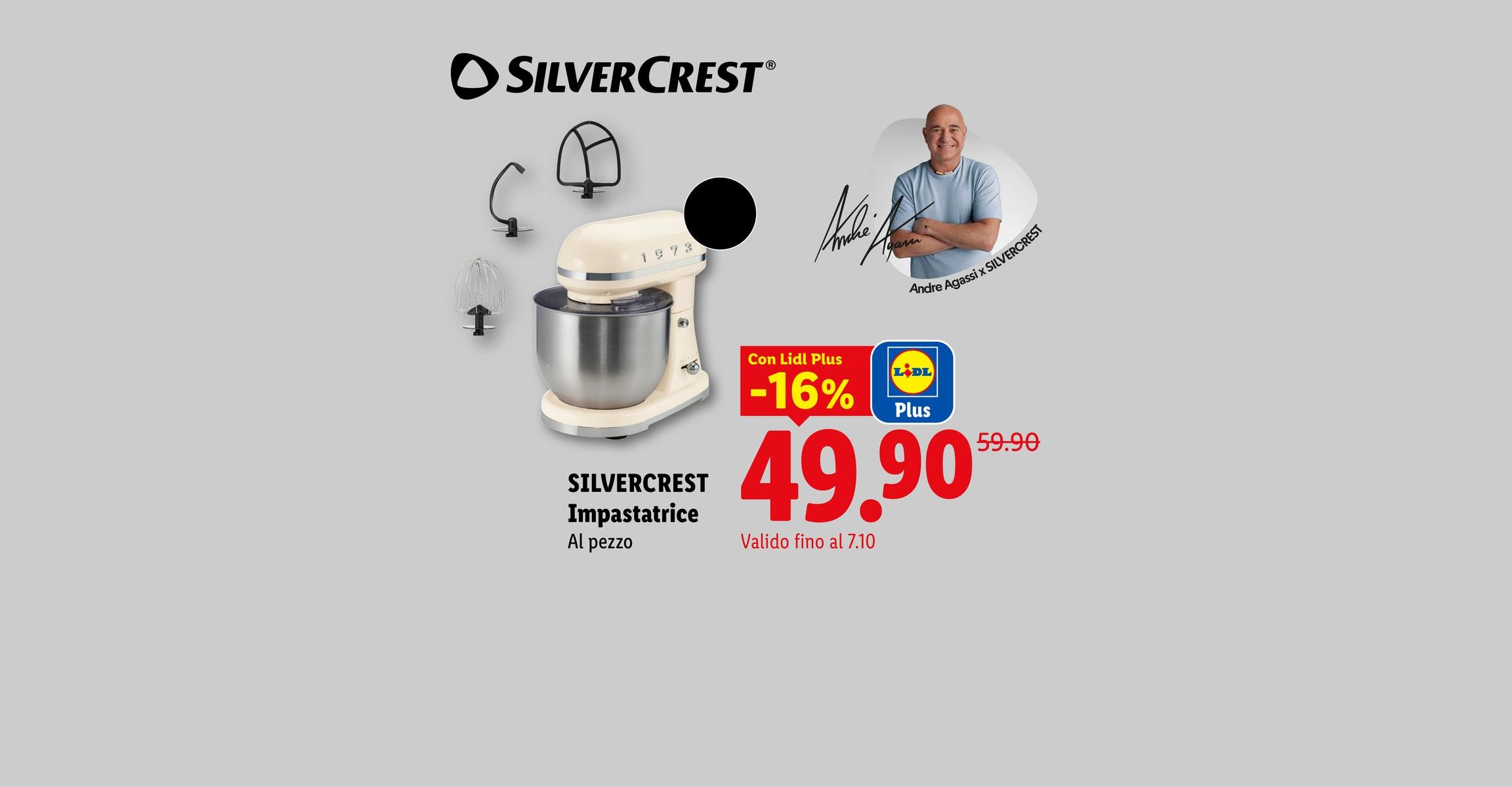 SILVERCREST Impastatrice Al pezzo Con Lidl Plus -16% CHF 49.90 Valido fino al 7.10