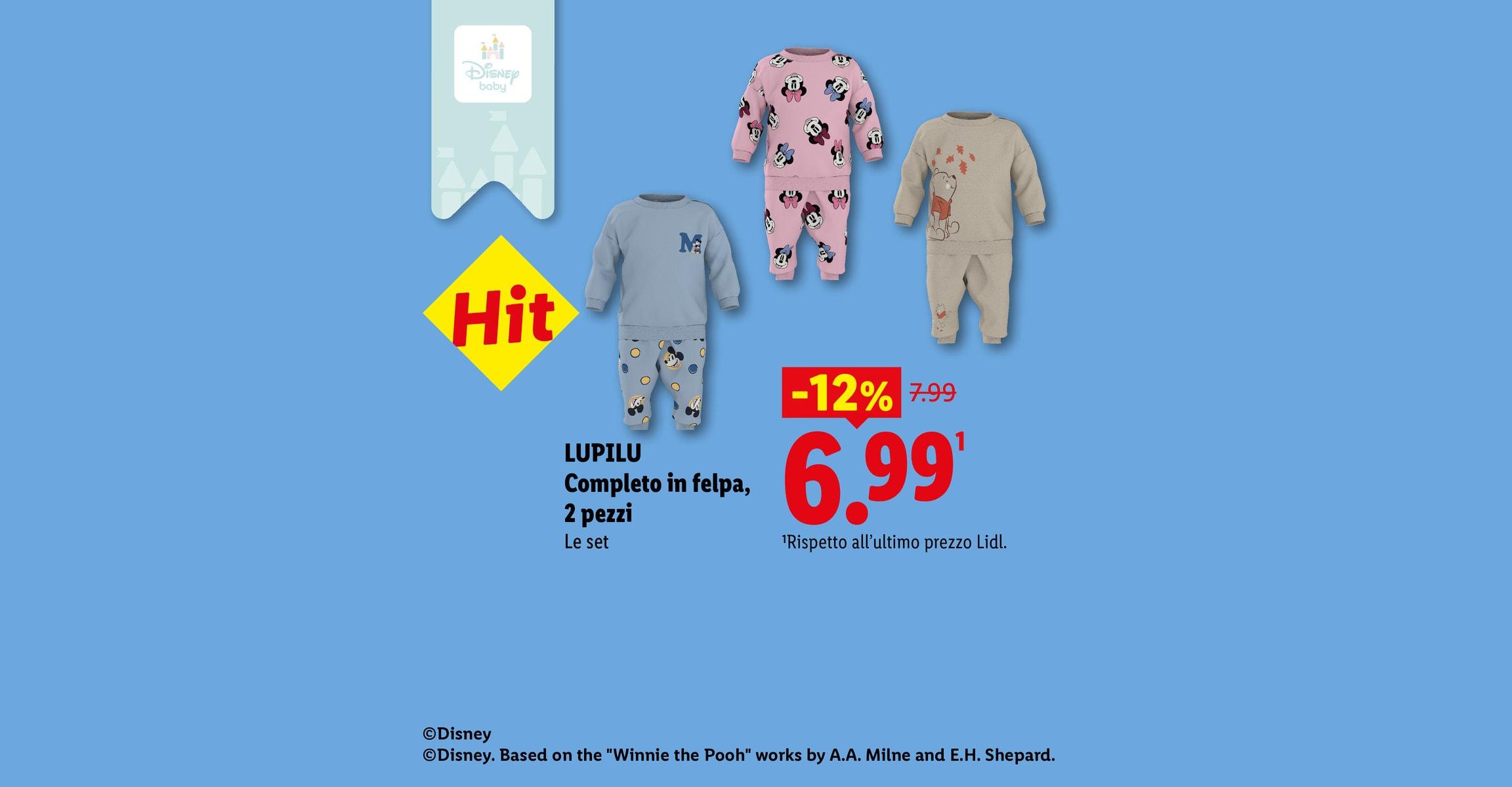 LUPILU Completo in felpa, 2 pezzi Le set -12% CHF 6.99 ©Disney ©Disney. Based on the "Winnie the Pooh" works by A.A. Milne and E.H. Shepard.