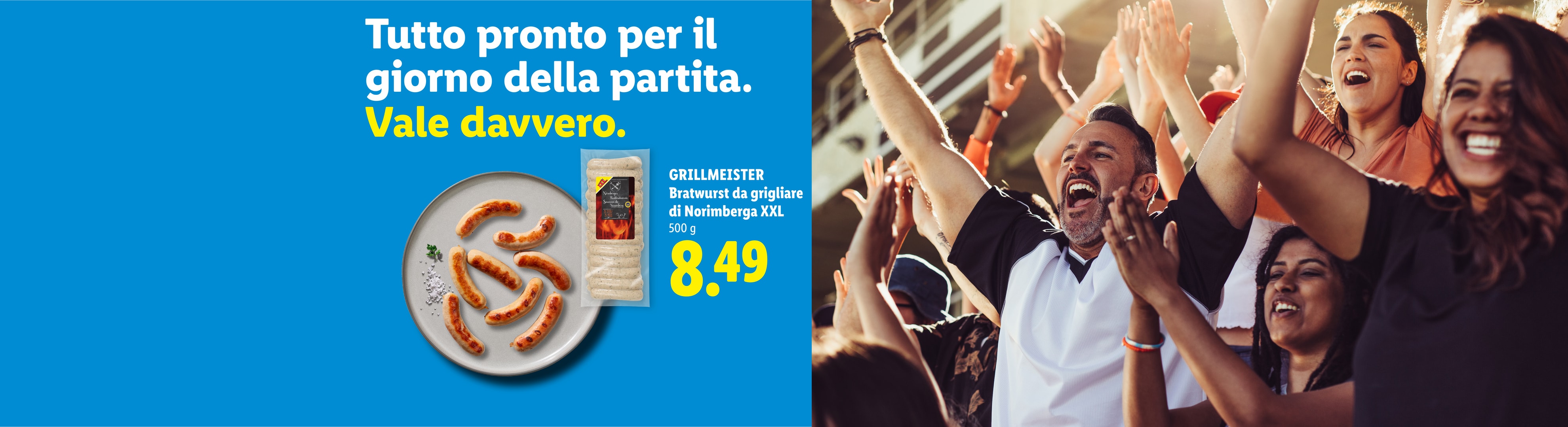 Tutto pronto per il giorno della partita. Vale davvero. GRILLMEISTER Bratwurst da grigliare di Norimberga XXL 500 g CHF 8.49