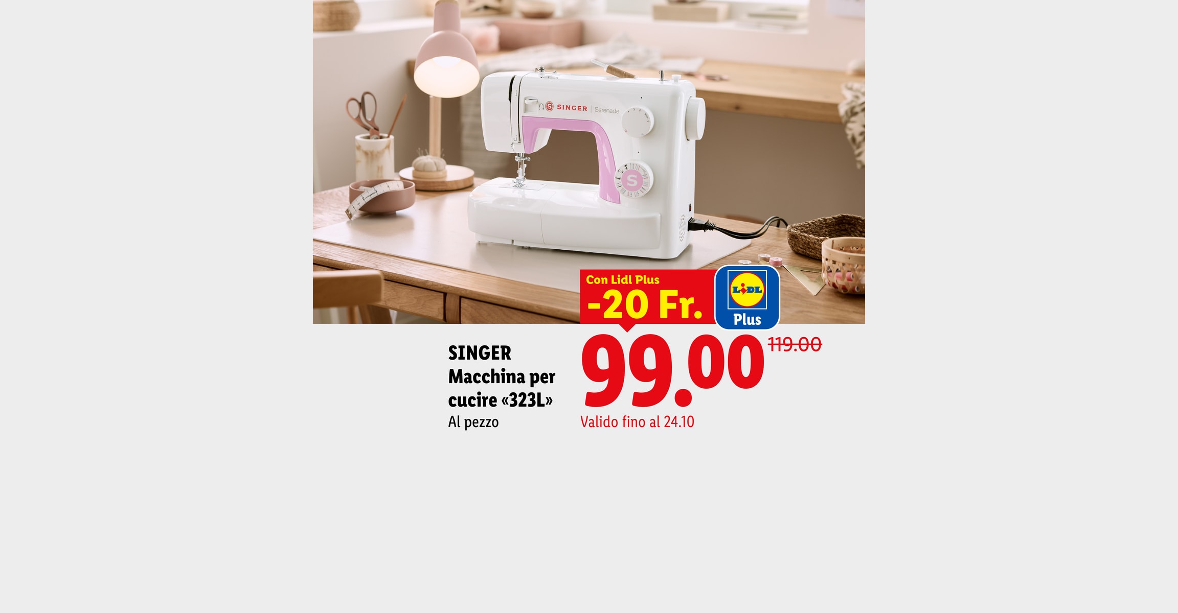 SINGER Macchina per cucire «323L» Al pezzo Con Lidl Plus -20 Fr. CHF 99.00 Valido fino al 24.10