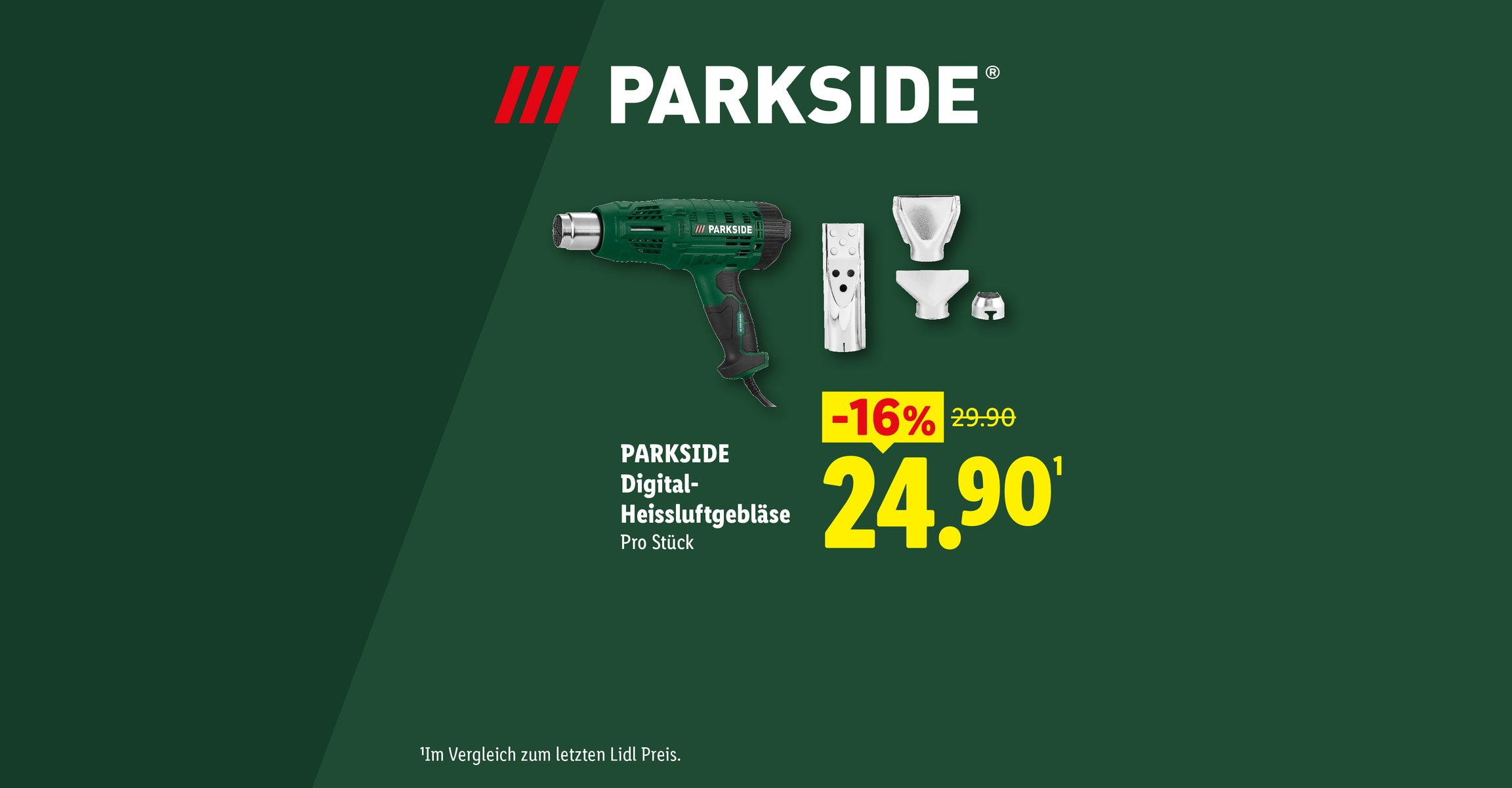 PARKSIDE Digital-Heissluftgebläse Pro Stück -16% CHF 24.90 Im Vergleich zum letzten Lidl Preis
