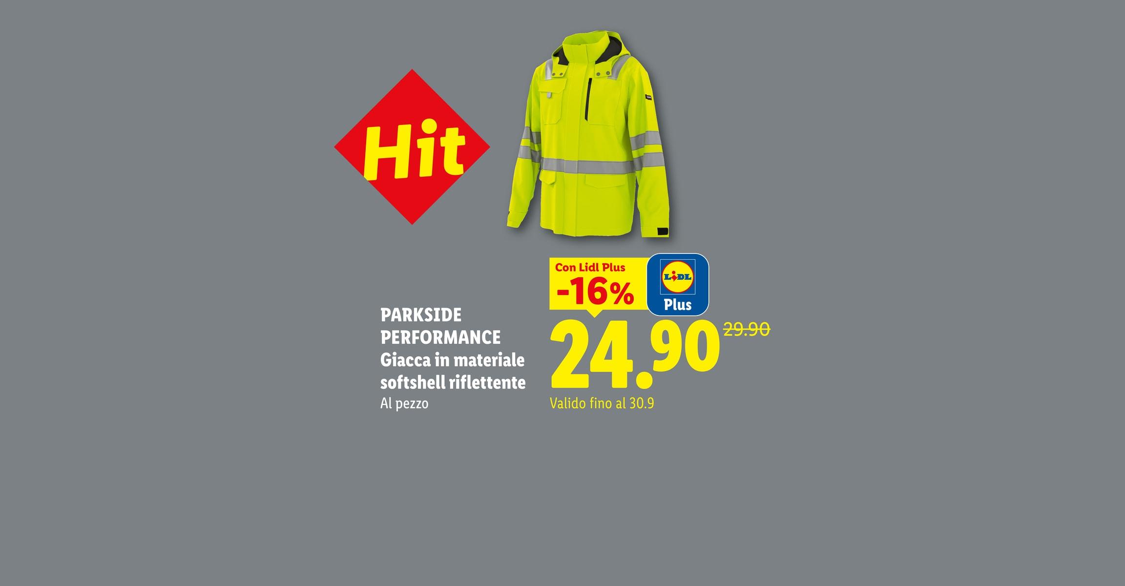 PARKSIDE PERFORMANCE Giacca in materiale softshell riflettente Al pezzo Con Lidl Plus -16% CHF 24.90 Valido fino al 30.9