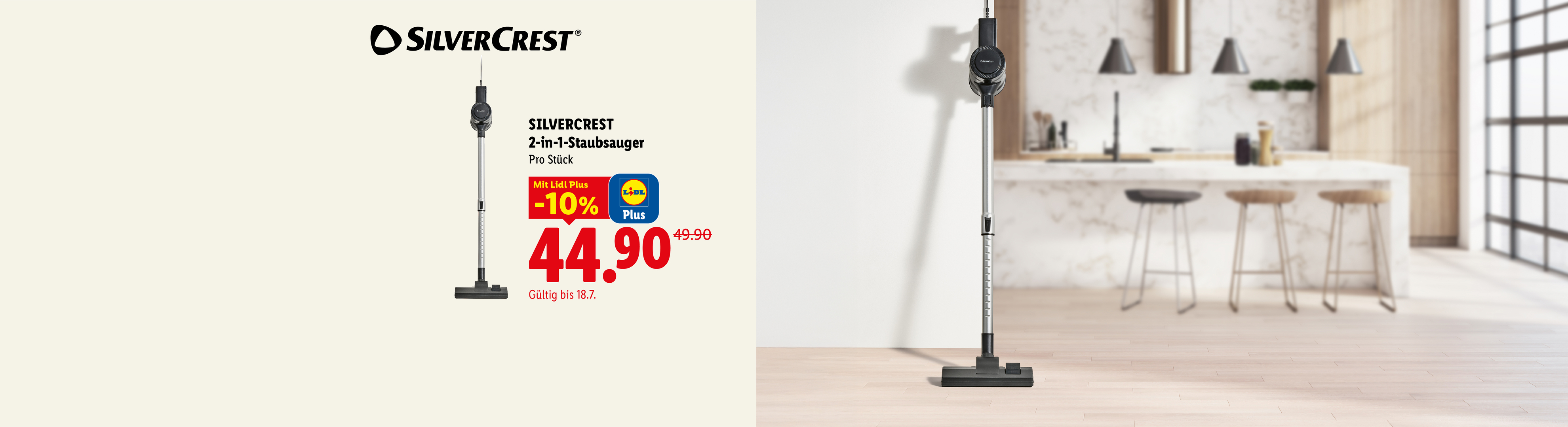 SILVERCREST 2-in-1-Staubsauger Pro Stück Mit Lidl Plus -10% CHF 44.90