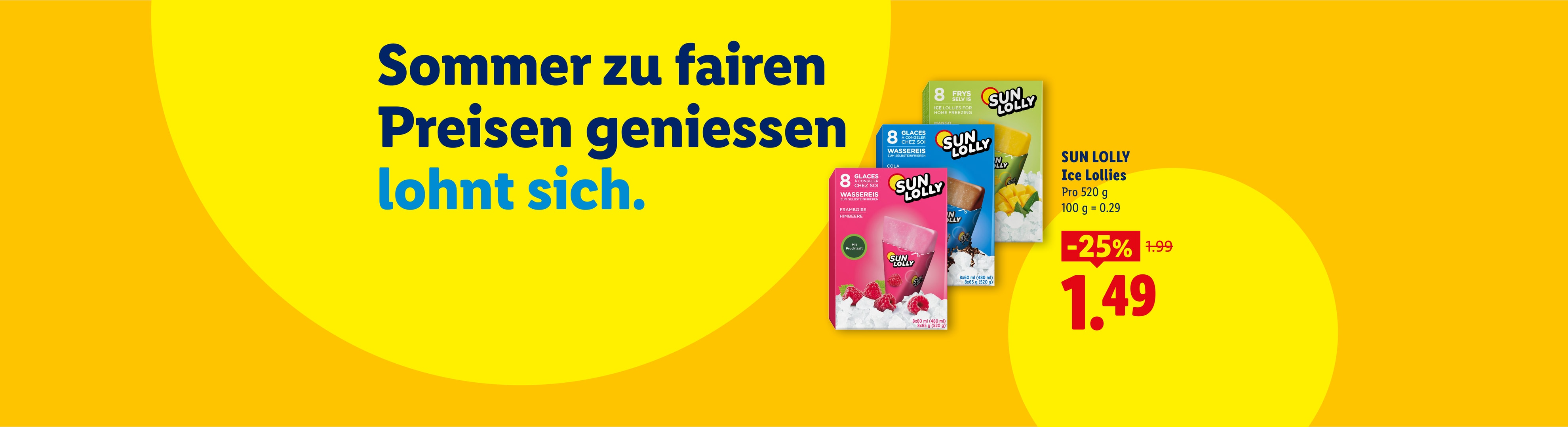 Verschiedene Wassereis-Packs mit 8 Stück, im Sonderangebot.